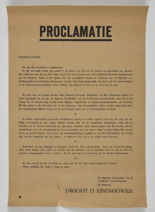 853586 Proclamatie van de Opperste Bevelhebber van de Geallieerde Expeditiemacht, de generaal Dwight d. Eisenhower, ...